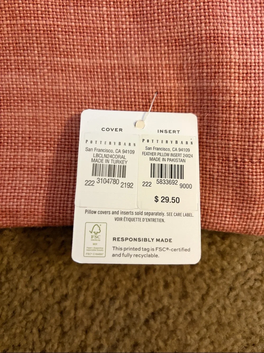 Pottery Barn soft woven